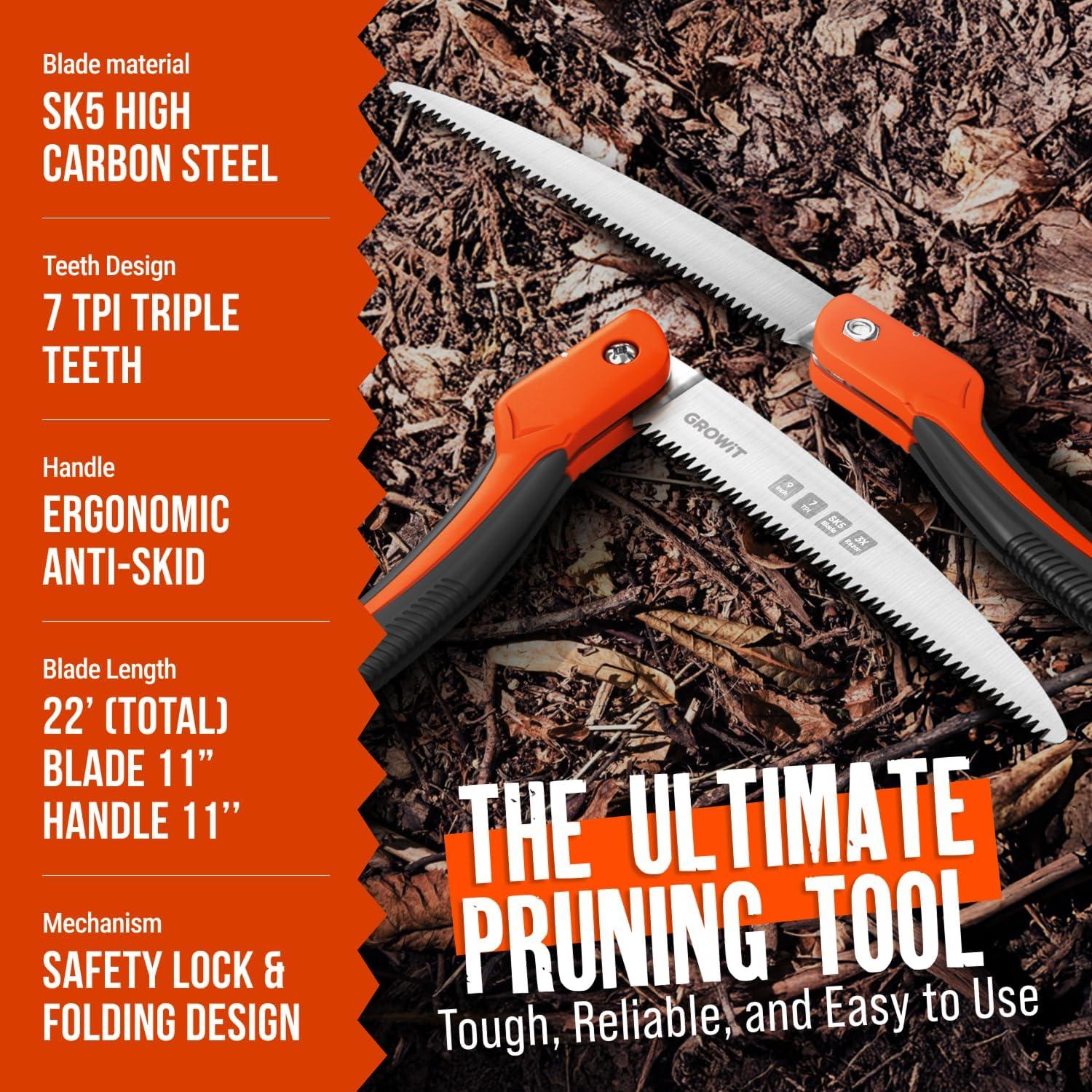 Sierra de Poda Plegable Craft911 23 cm Acero SK5 Mango Ergonómico