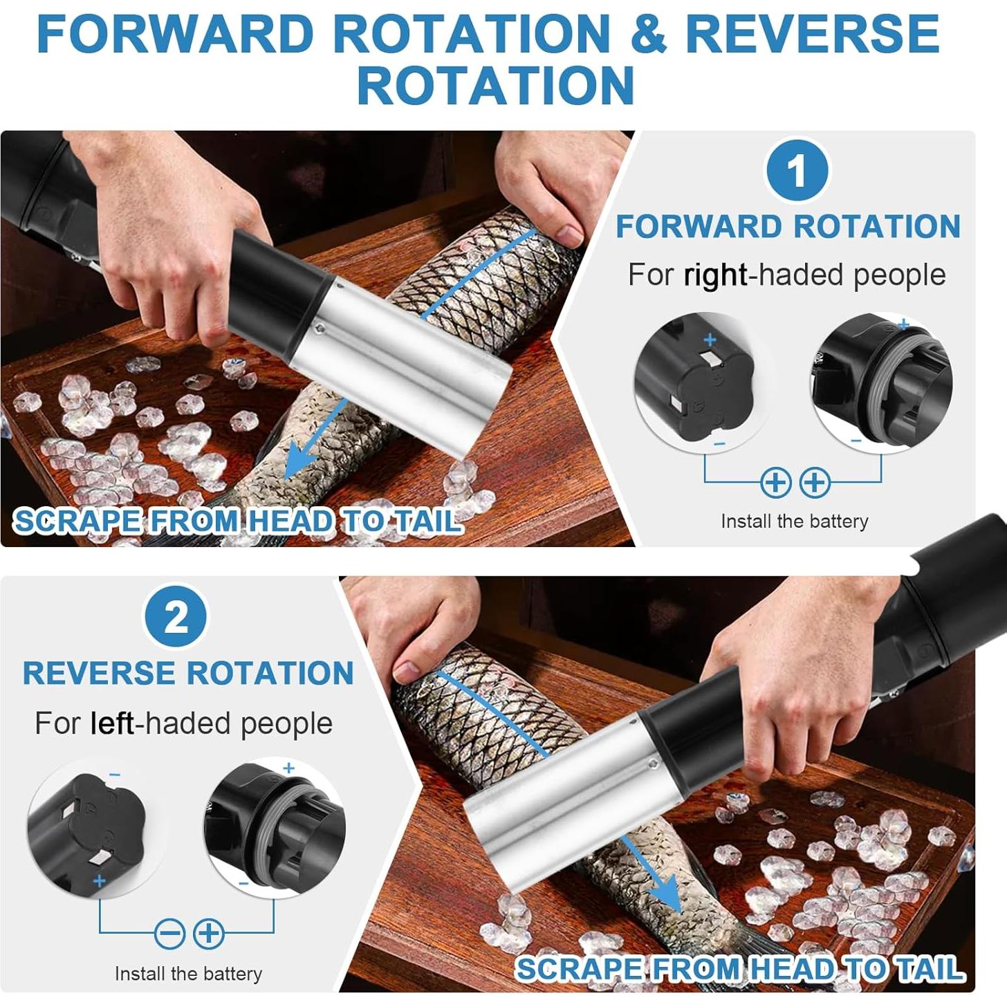 Removedor de Escamas de Pescado Eléctrico Inalámbrico MXBAOHENG