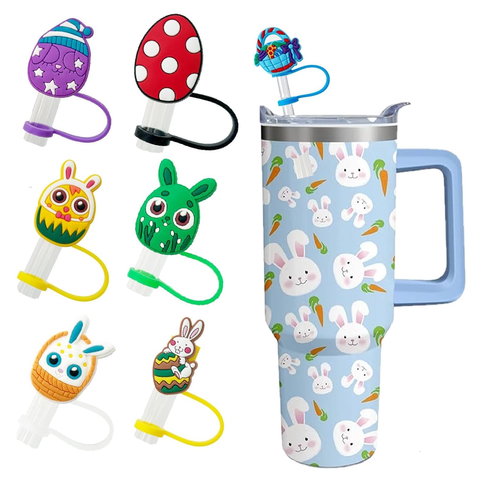 Paquete de 7 tapas de silicona Morn Light para pajitas 10mm