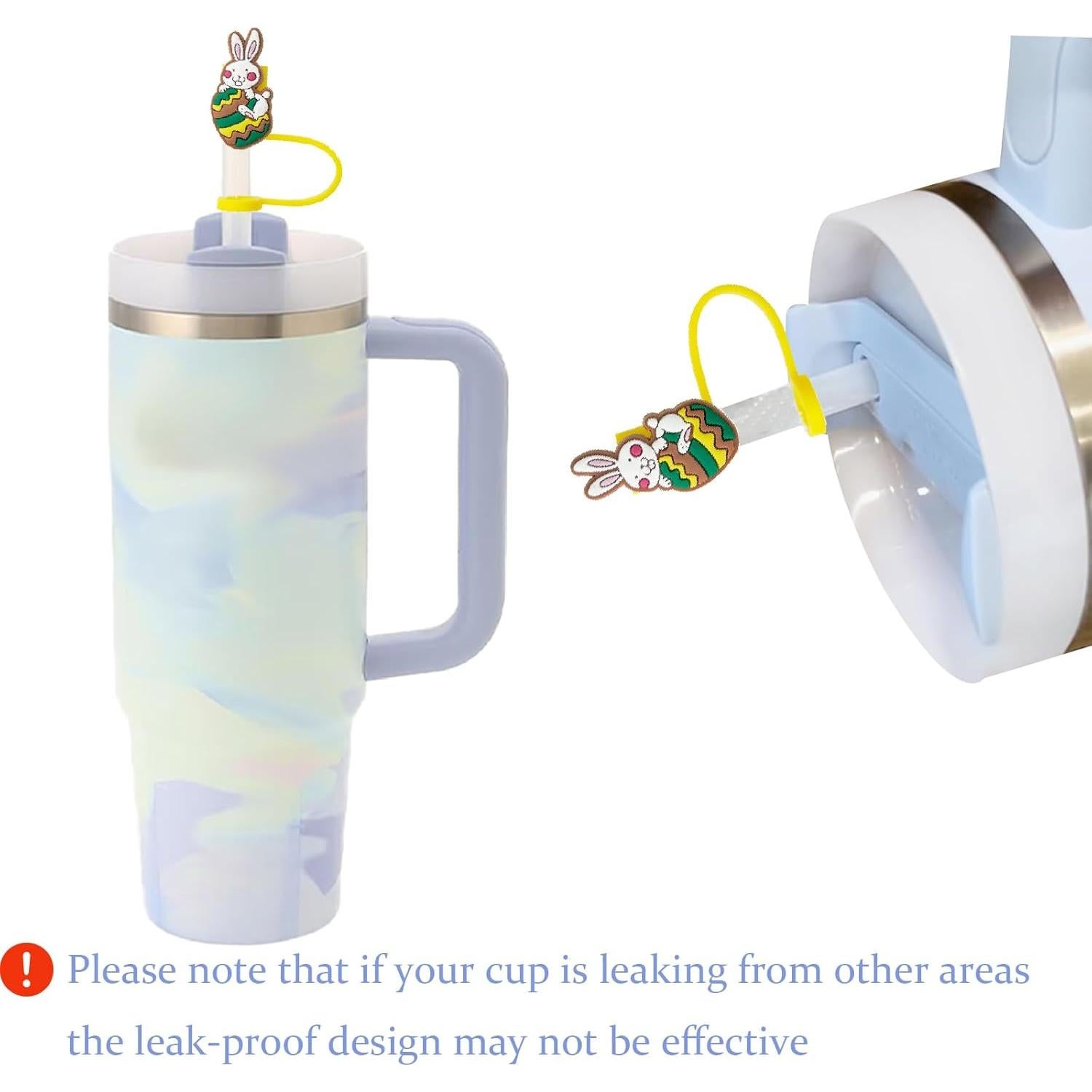 Paquete de 7 tapas de silicona Morn Light para pajitas 10mm