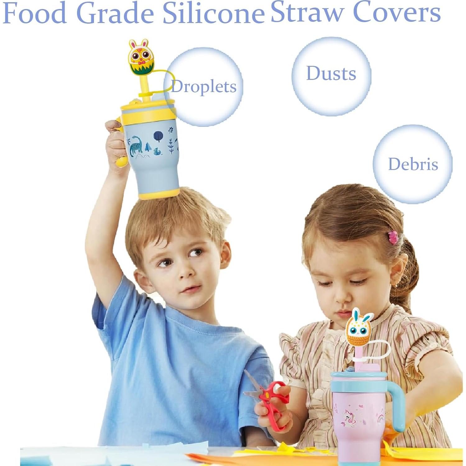 Paquete de 7 tapas de silicona Morn Light para pajitas 10mm