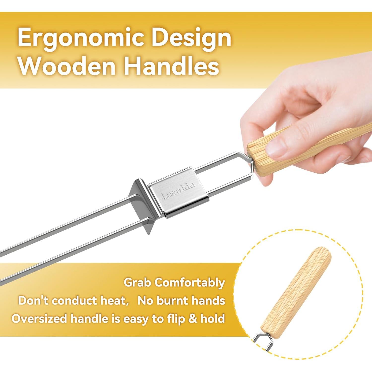 Pinchos de Asar de Acero Inoxidable Lucalda 43 cm - 6 Pcs