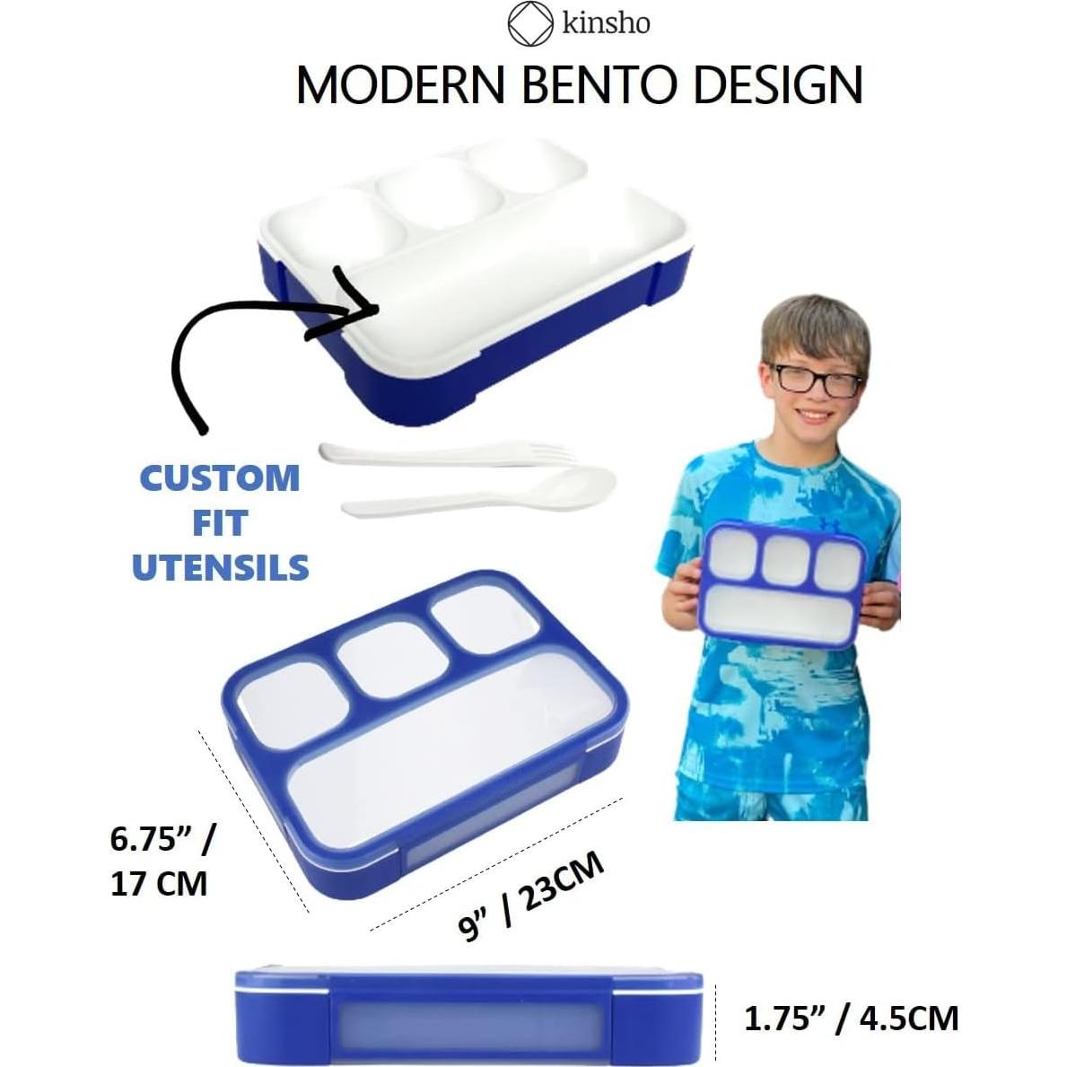 Caja de Almuerzo Bento Kinsho Azul Denim 4 Compartimentos 1000ml