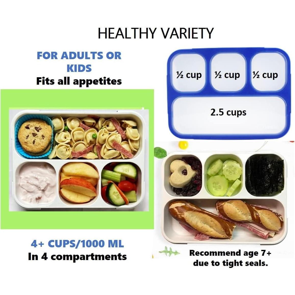 Caja de Almuerzo Bento Kinsho Azul Denim 4 Compartimentos 1000ml