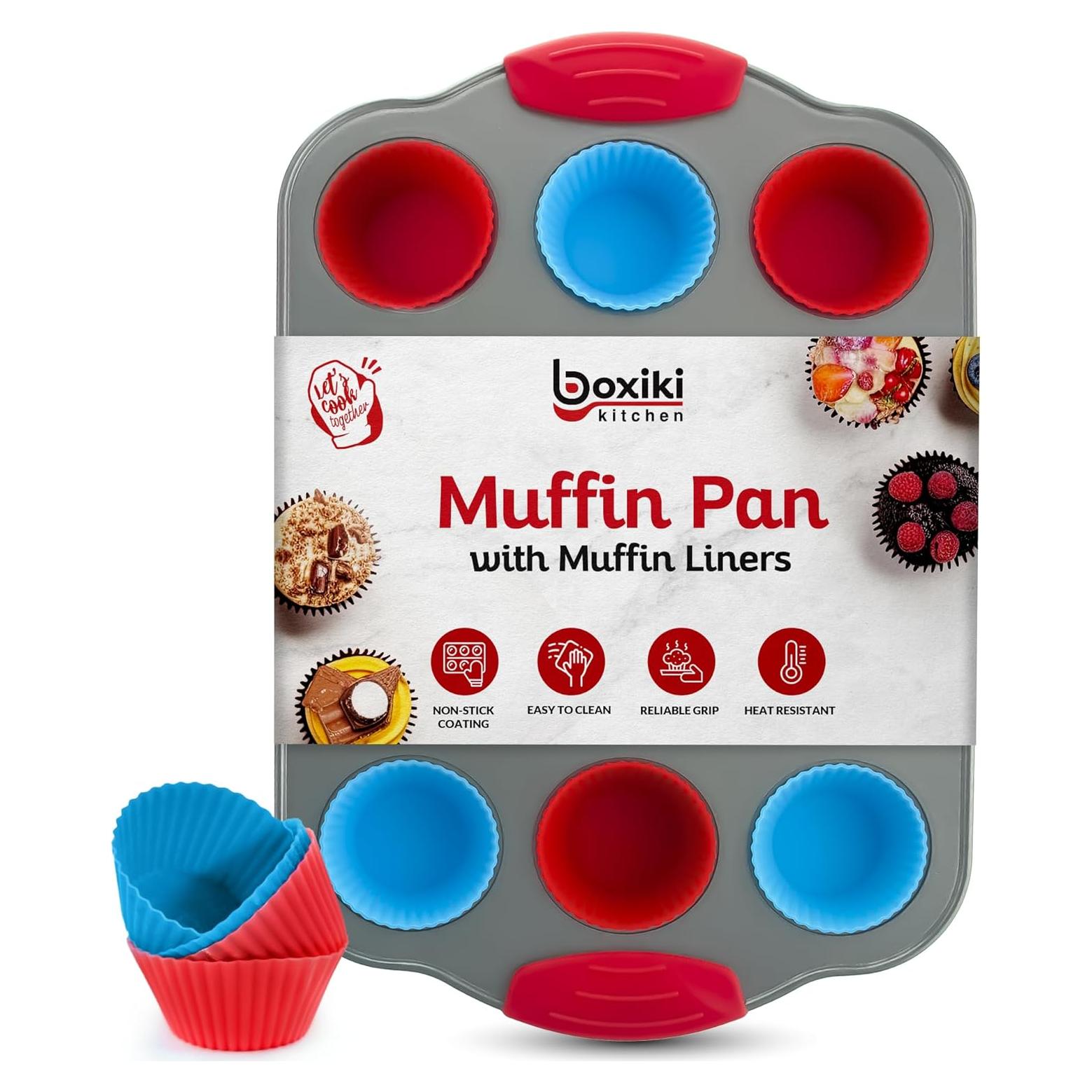 Sartén para Mini Muffins Boxiki 12 Tazas Antiadherente
