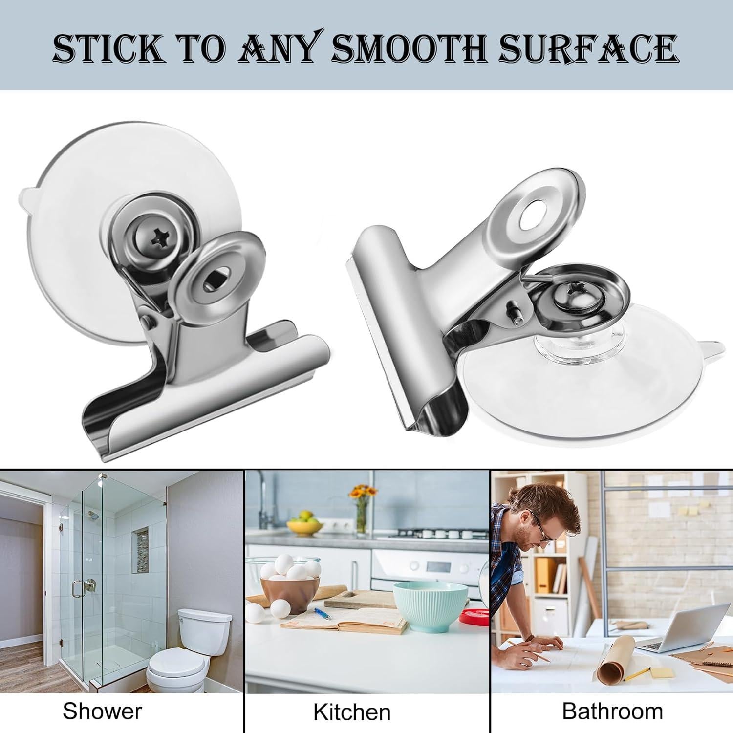 Clip de Ventosa Boao para Colgar Accesorios - 8 Piezas