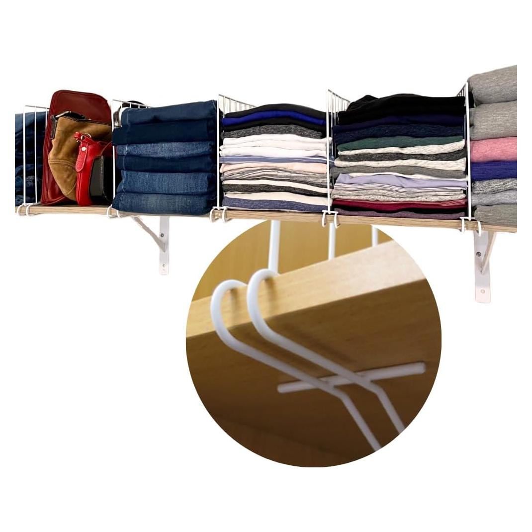 Divisores de Estante Evelots - Juego de 8 Organizadores de Acero 30.48 cm