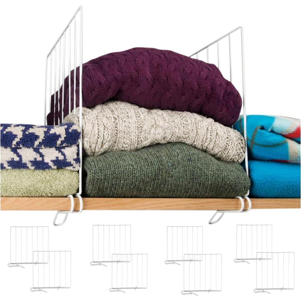 Divisores de Estante Evelots - Juego de 8 Organizadores de Acero 30.48 cm