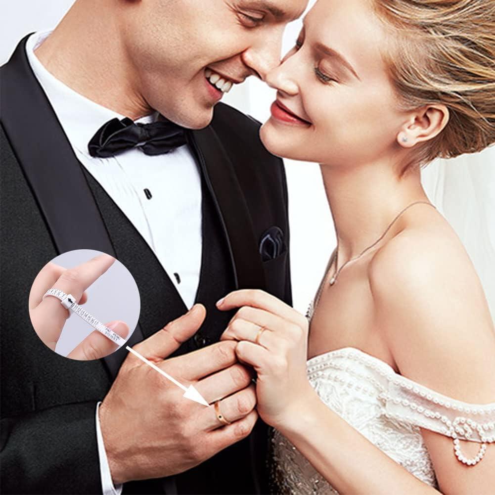 2 Pack US Ring Sizer Measuring Gauge, 1-17 US Rings Size, Plastic Finger Sizing Measure Tool, Reusable Jewelry Sizing Tools, Black White