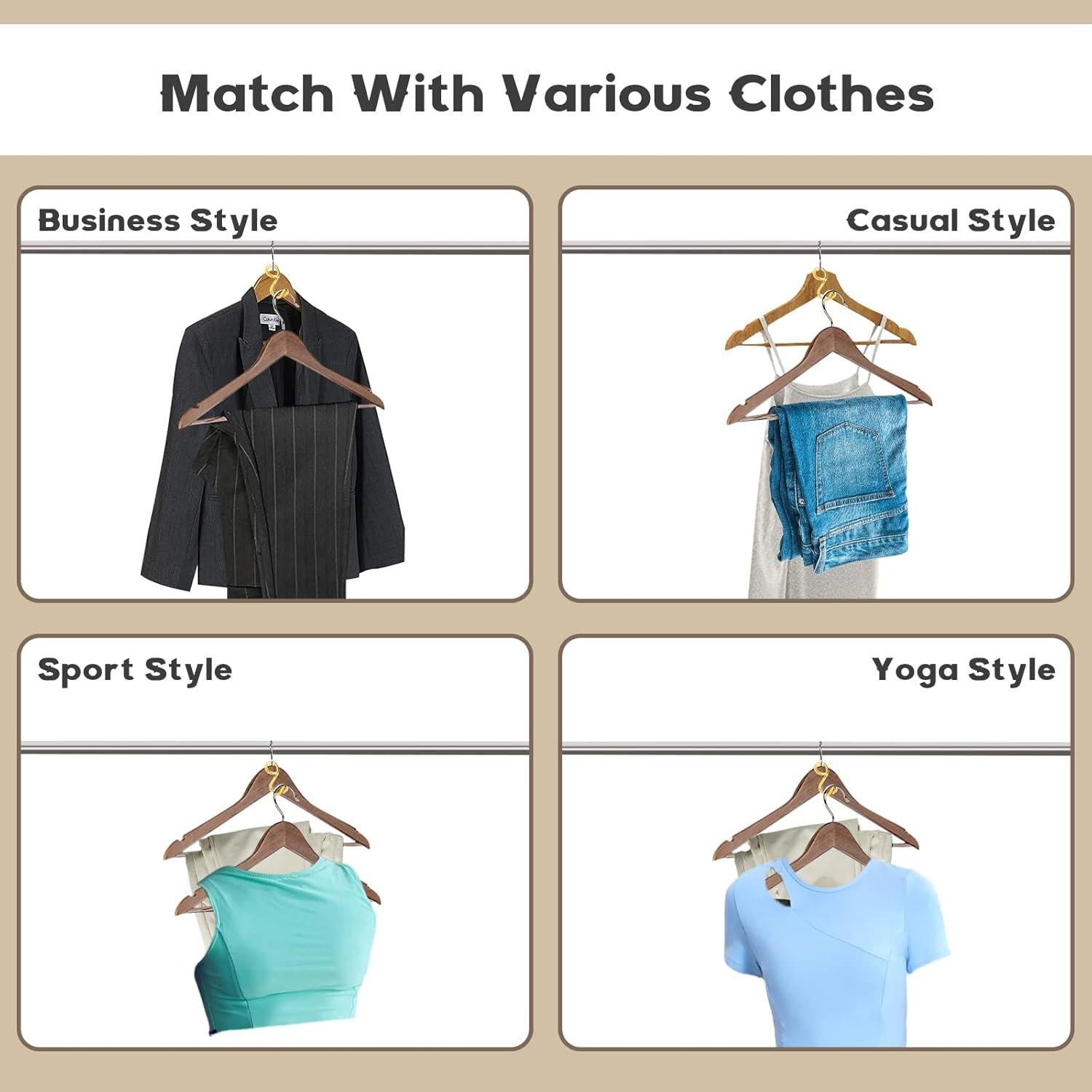 Ganchos Conector de Perchas HolyMaji, 45 Piezas Doradas, Acero Inoxidable