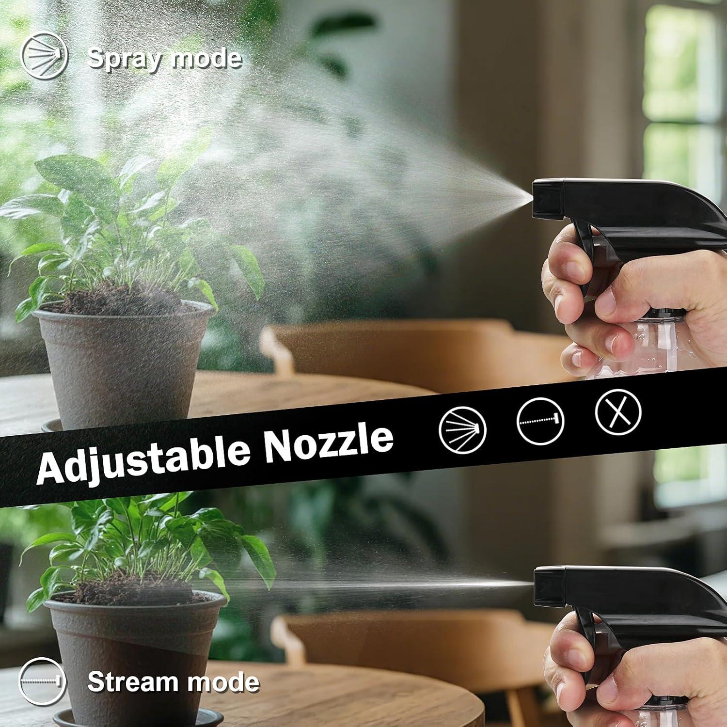 Botella de Spray Plástico Hethyo 12oz Negra Transparente