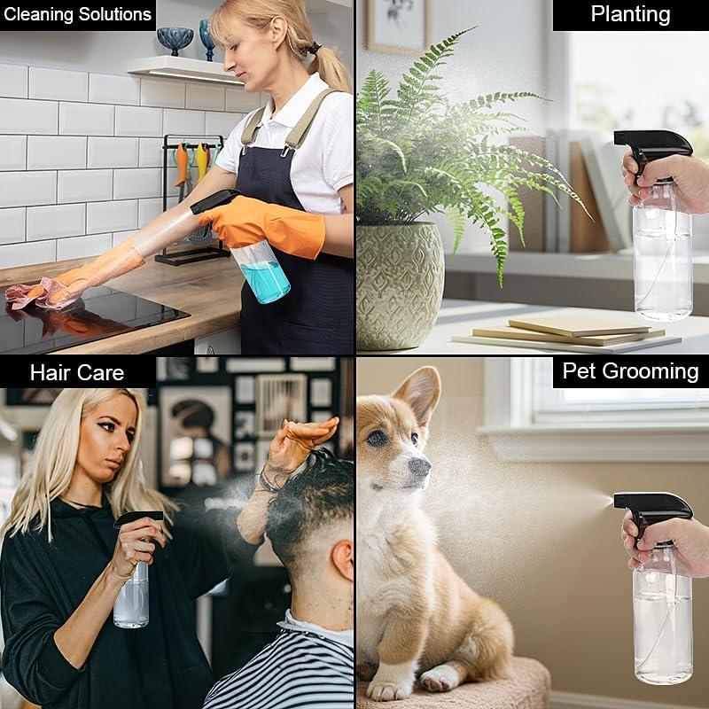 Botella de Spray Plástico Hethyo 12oz Negra Transparente