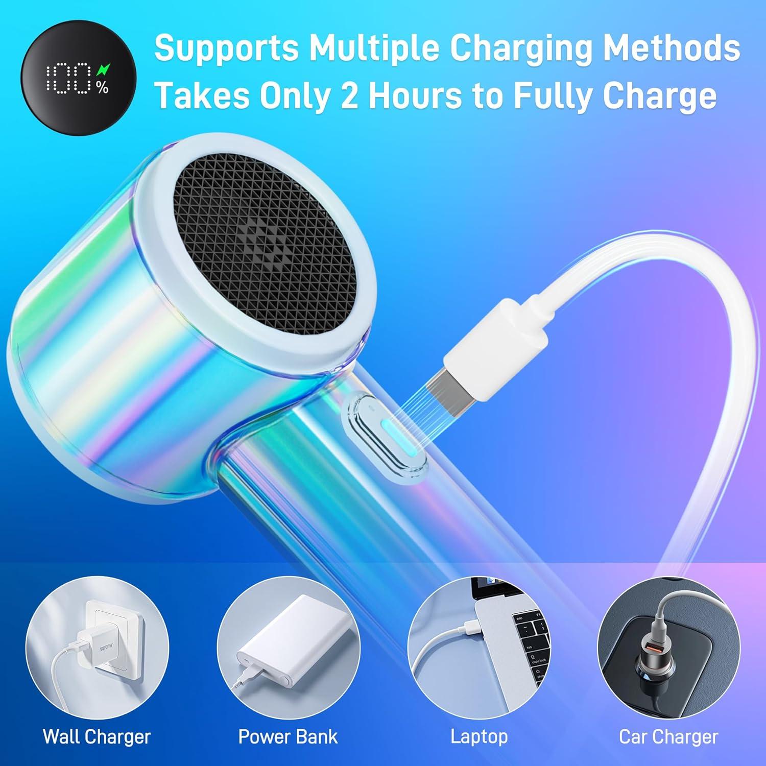 Ventilador Portátil de Mano ByNaRIX C08 Turbo 14000 RPM Azul