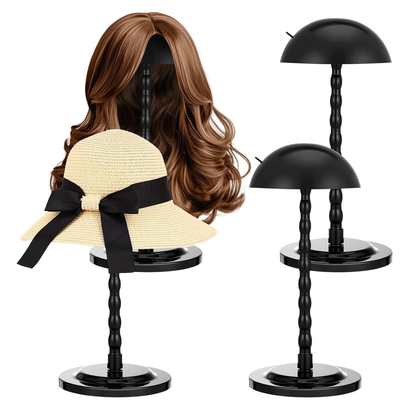 Soporte para Peluca Geelin 4 Pcs Antideslizante 35 cm Negro