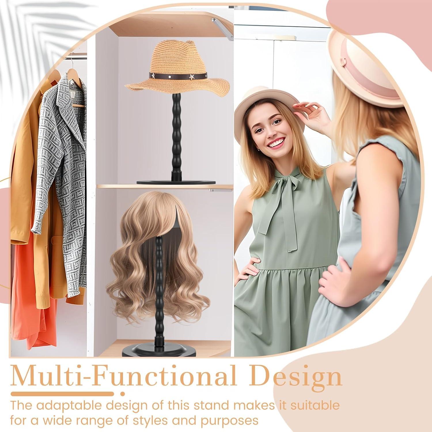 Soporte para Peluca Geelin 4 Pcs Antideslizante 35 cm Negro