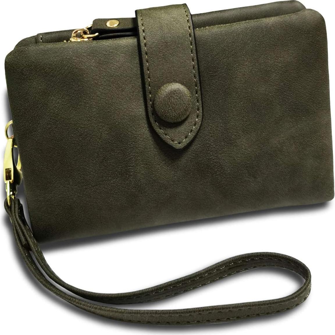 Cartera Bifold RFID de Cuero PU para Mujeres - 16 Ranuras