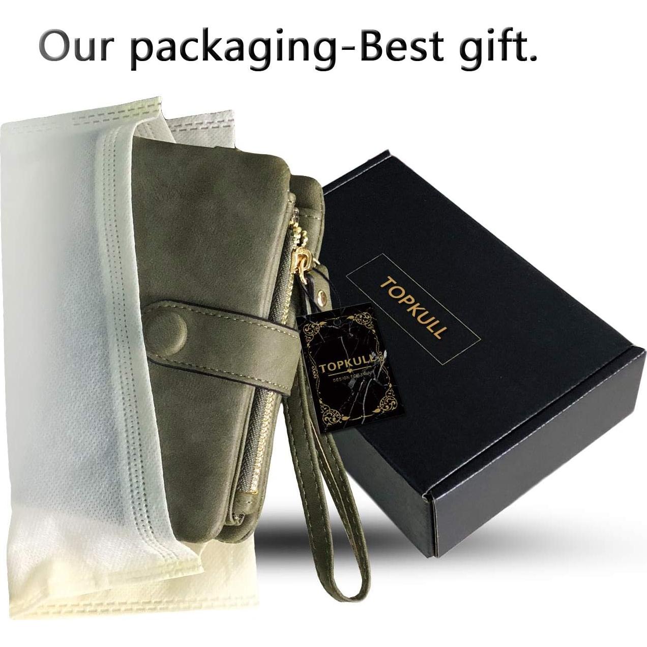 Cartera Bifold RFID de Cuero PU para Mujeres - 16 Ranuras