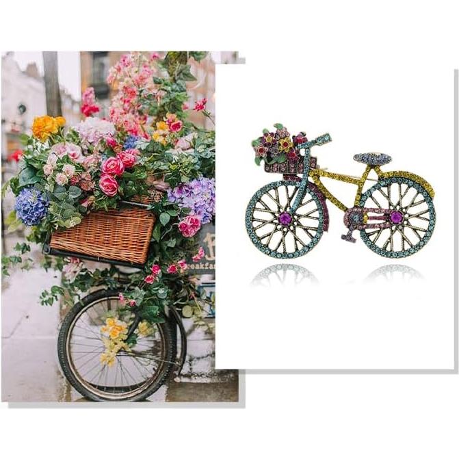 Broche de Cristal Azul Retro Elegante para Mujeres - Joyería de Moda