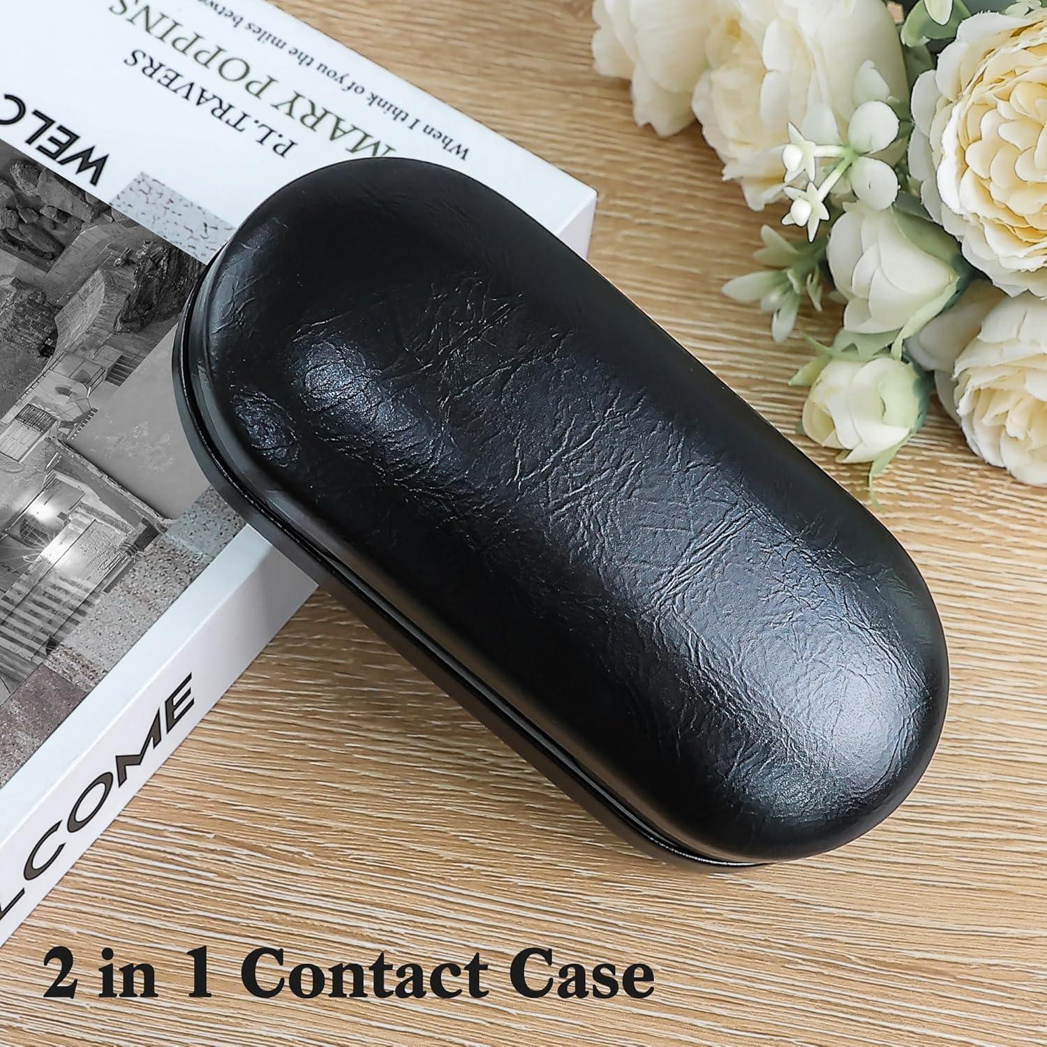 Estuche 2 en 1 para Lentes de Contacto y Gafas Zettokete Negro