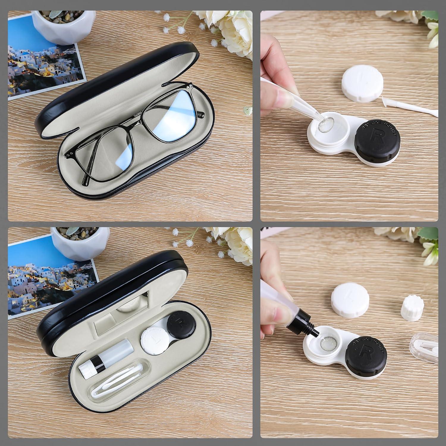 Estuche 2 en 1 para Lentes de Contacto y Gafas Zettokete Negro