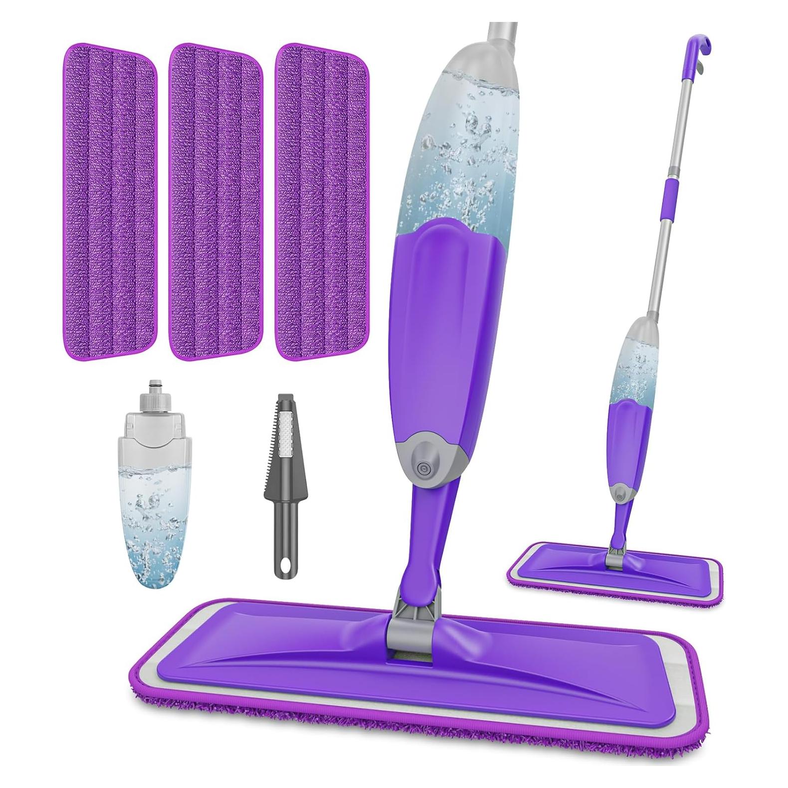 Trapeador Spray HOMTOYOU con 3 Paños Microfibra Reutilizables