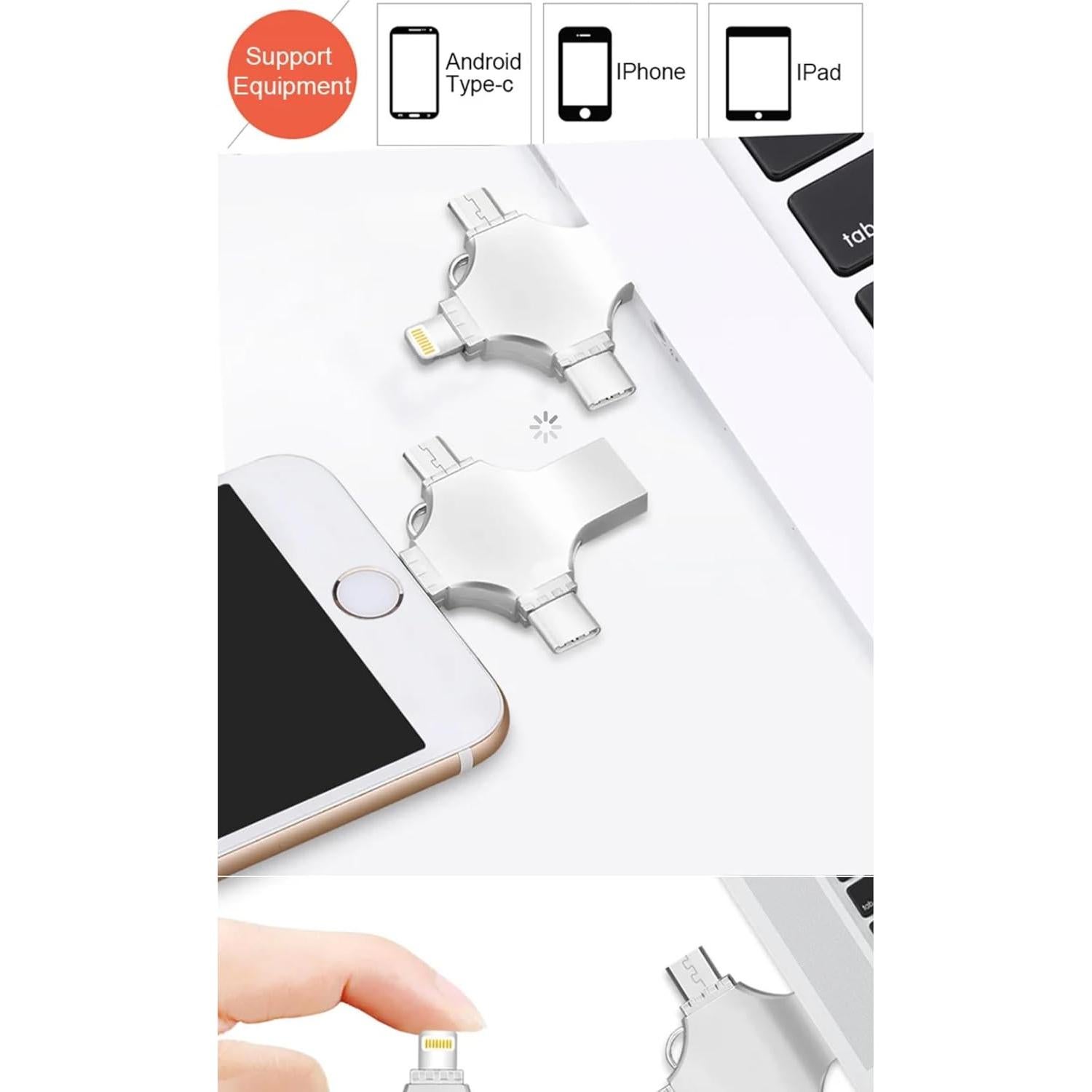 USB Flash Drive 64GB Genérico 4 en 1 USB 3.0 Alta Velocidad