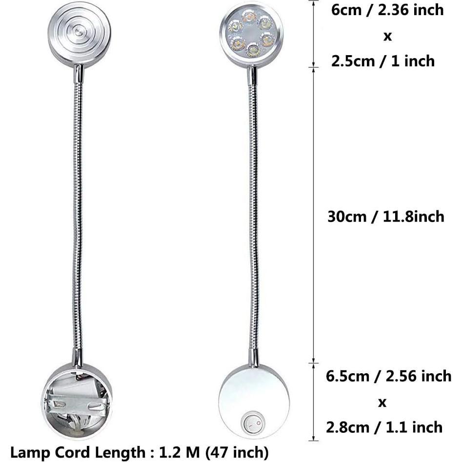 Lámpara de Lectura LED Lysed 3W Luz Natural Montaje en Pared