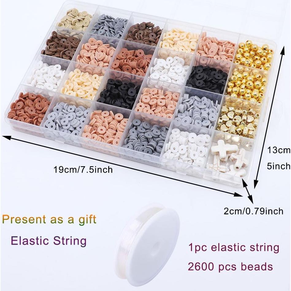 Kit de Fabricación de Pulseras LFLIUN con Cuentas Doradas y Arcilla