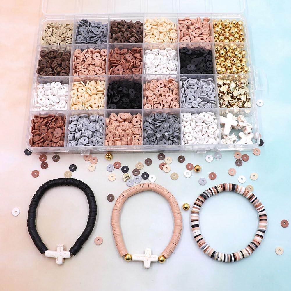 Kit de Fabricación de Pulseras LFLIUN con Cuentas Doradas y Arcilla