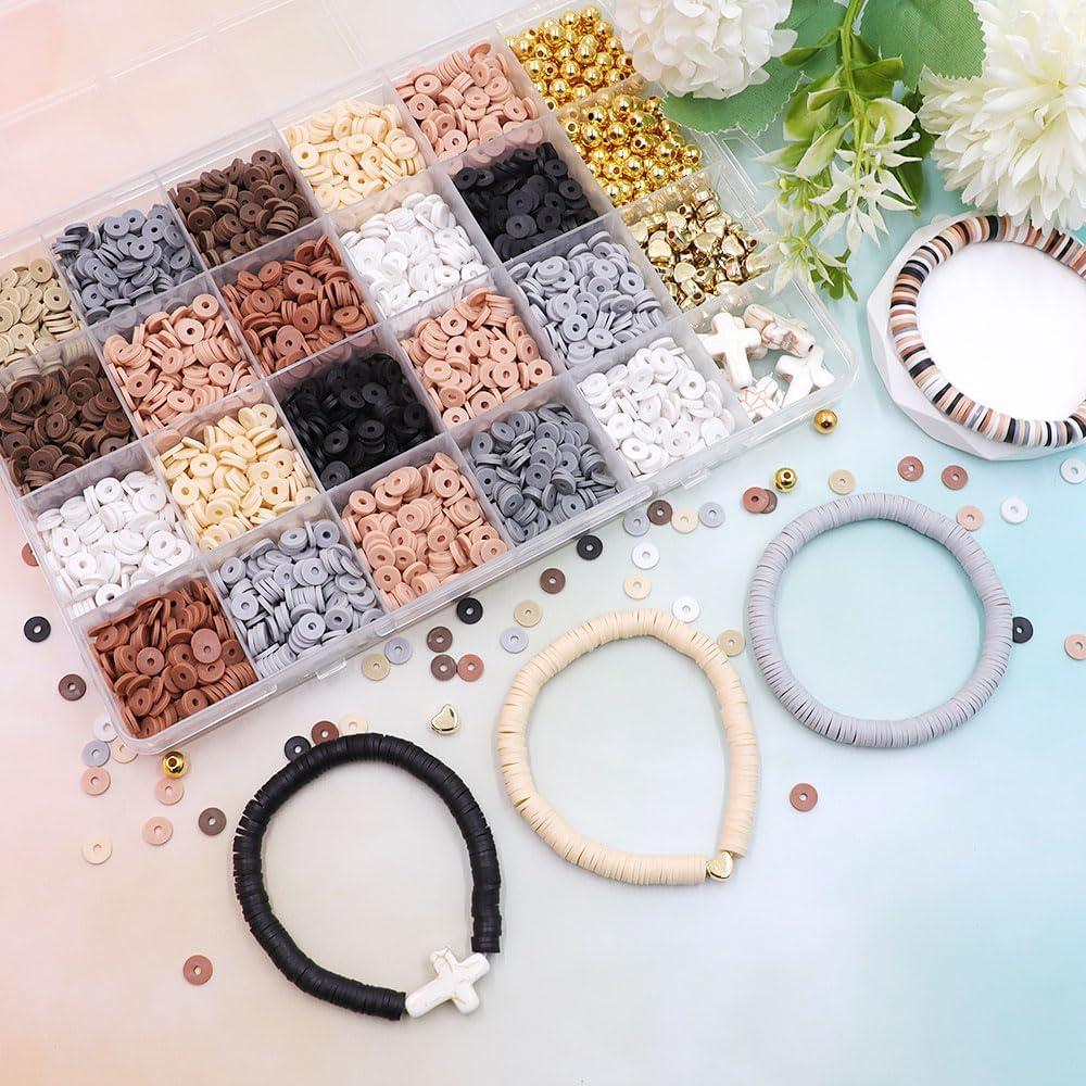 Kit de Fabricación de Pulseras LFLIUN con Cuentas Doradas y Arcilla