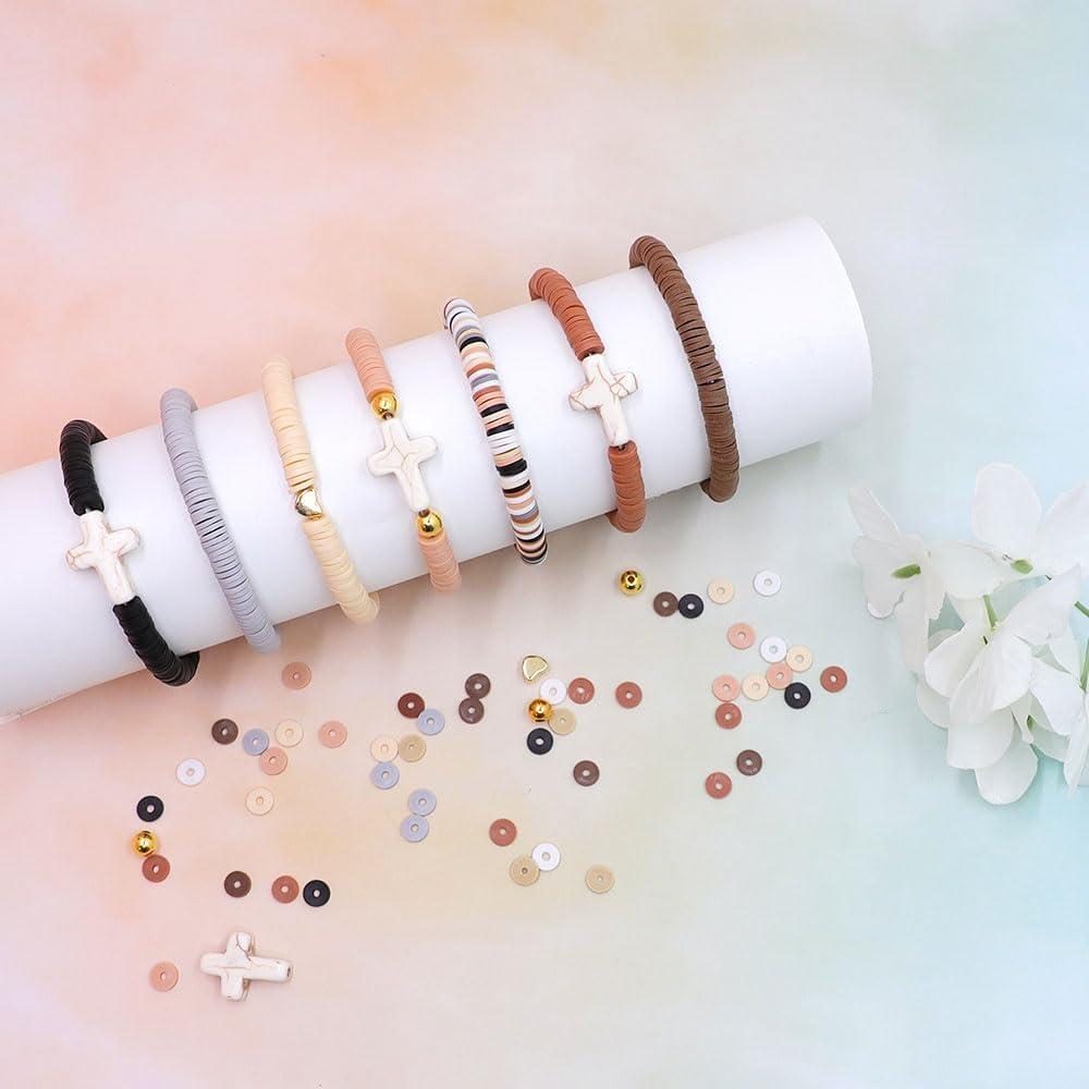 Kit de Fabricación de Pulseras LFLIUN con Cuentas Doradas y Arcilla