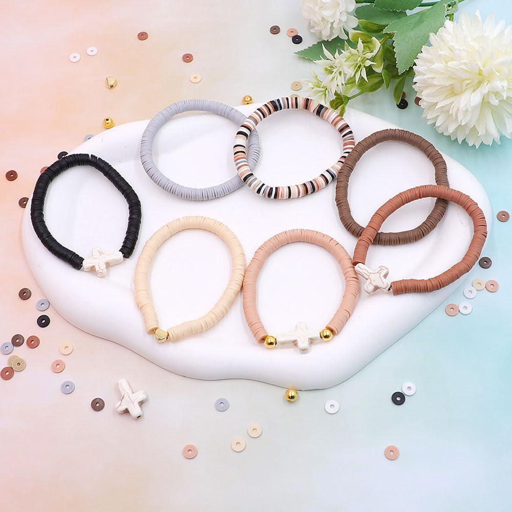 Kit de Fabricación de Pulseras LFLIUN con Cuentas Doradas y Arcilla