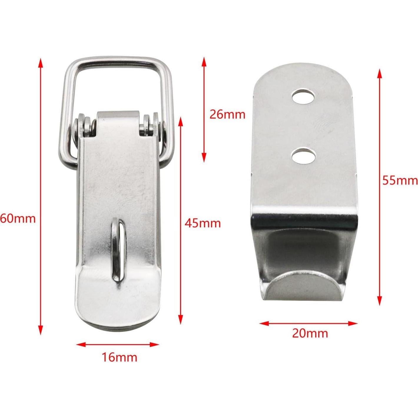 Cierres de Gancho de Boca de Pato TAODAN 2 Pcs Acero Inoxidable 58mm