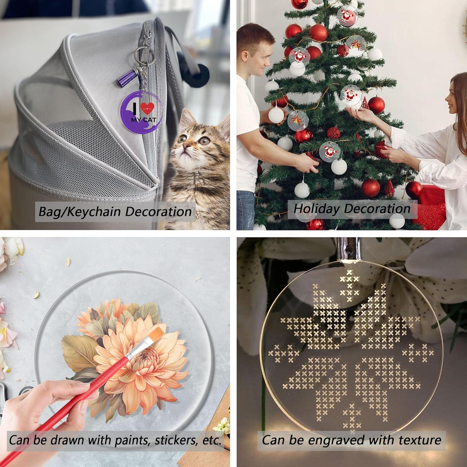 Juego de 150 Llaveros Acrílicos en Blanco Myzzxt - Tamaños Mixtos