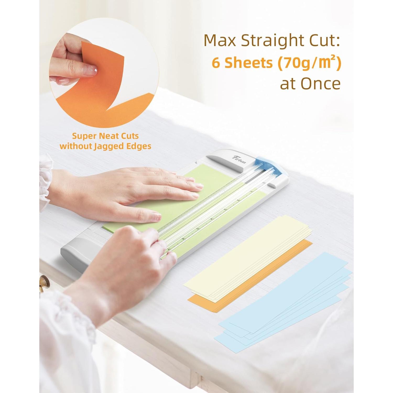 Cortadora de Papel Firbon 3-en-1 Compacta A5 Azul 23 cm