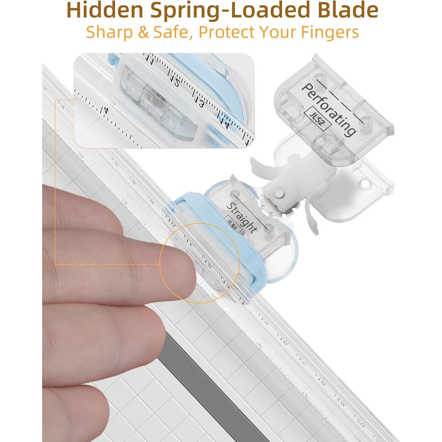 Cortadora de Papel Firbon 3-en-1 Compacta A5 Azul 23 cm