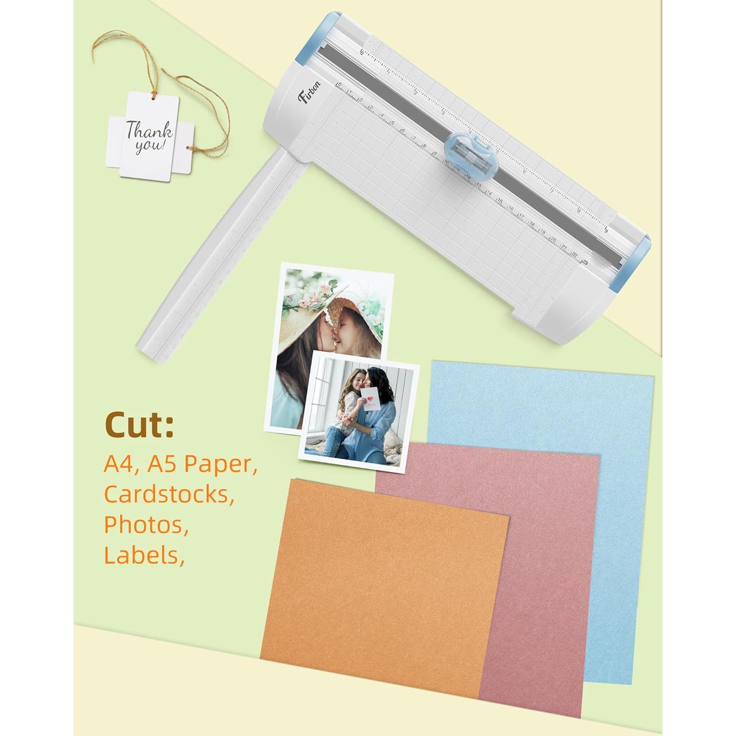 Cortadora de Papel Firbon 3-en-1 Compacta A5 Azul 23 cm