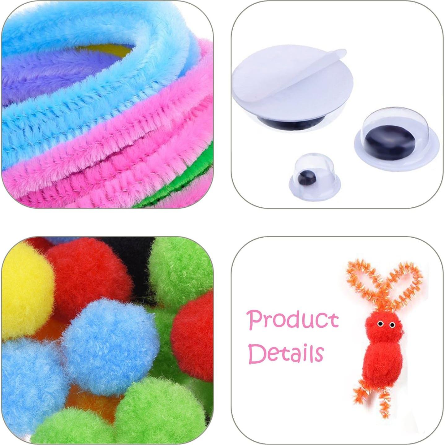 Kit de Manualidades DOITEM 590 Piezas con Limpiapipas y Pompones