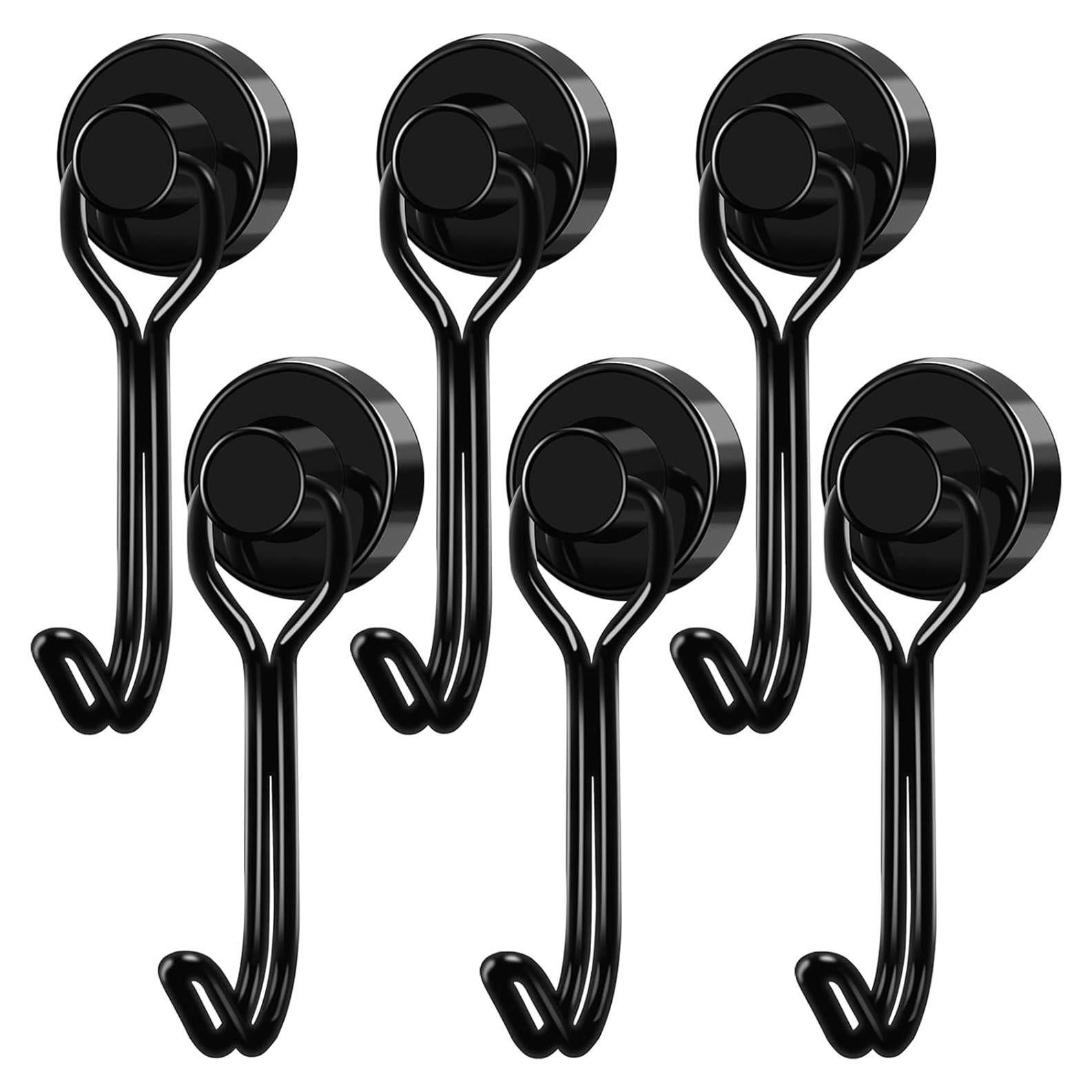 Ganchos Magnéticos LOVIMAG 6 Pcs Alta Resistencia 11.3 kg Negro