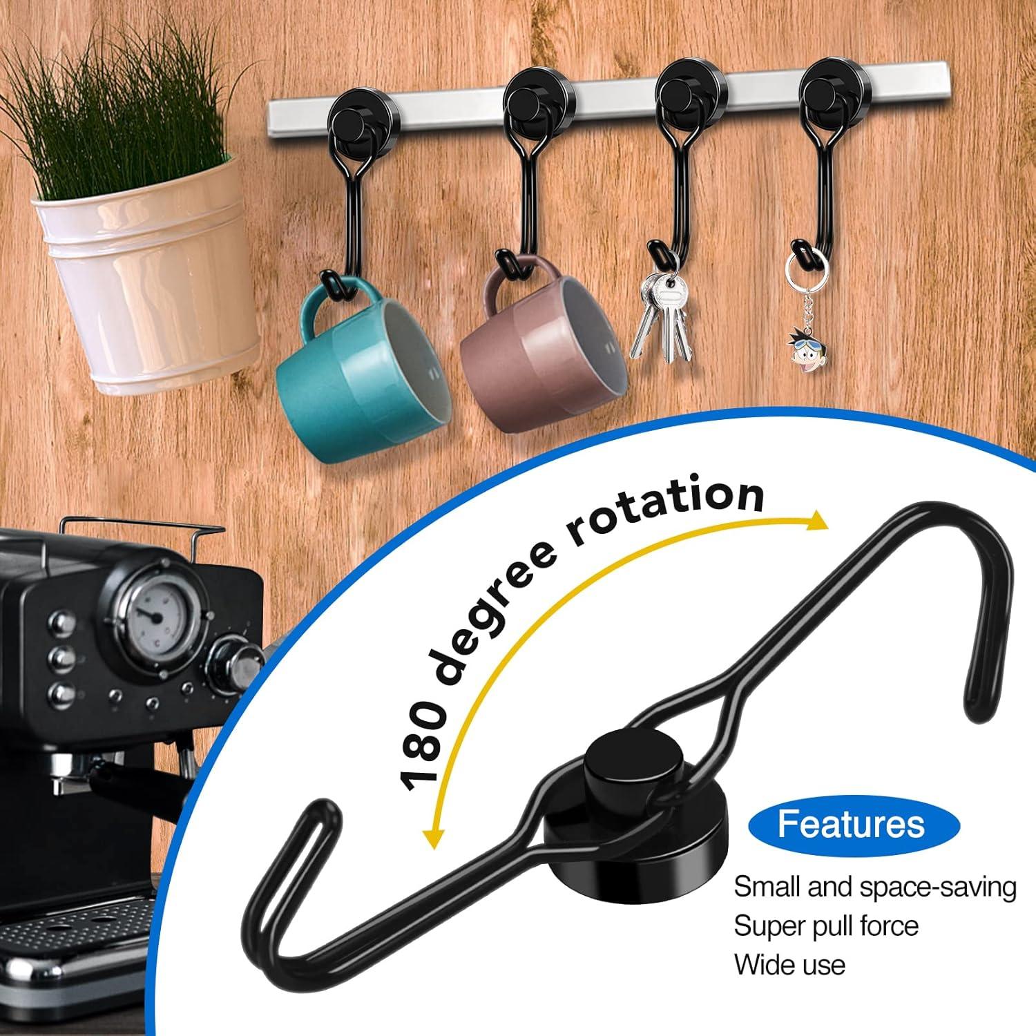 Ganchos Magnéticos LOVIMAG 6 Pcs Alta Resistencia 11.3 kg Negro