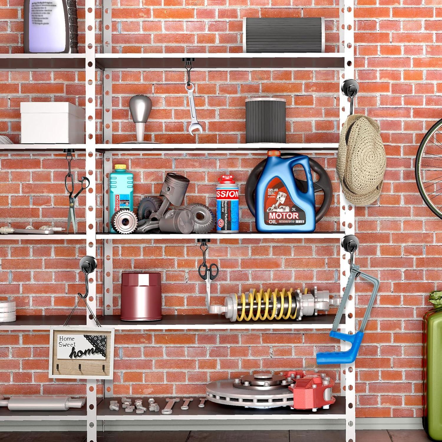 Ganchos Magnéticos LOVIMAG 6 Pcs Alta Resistencia 11.3 kg Negro