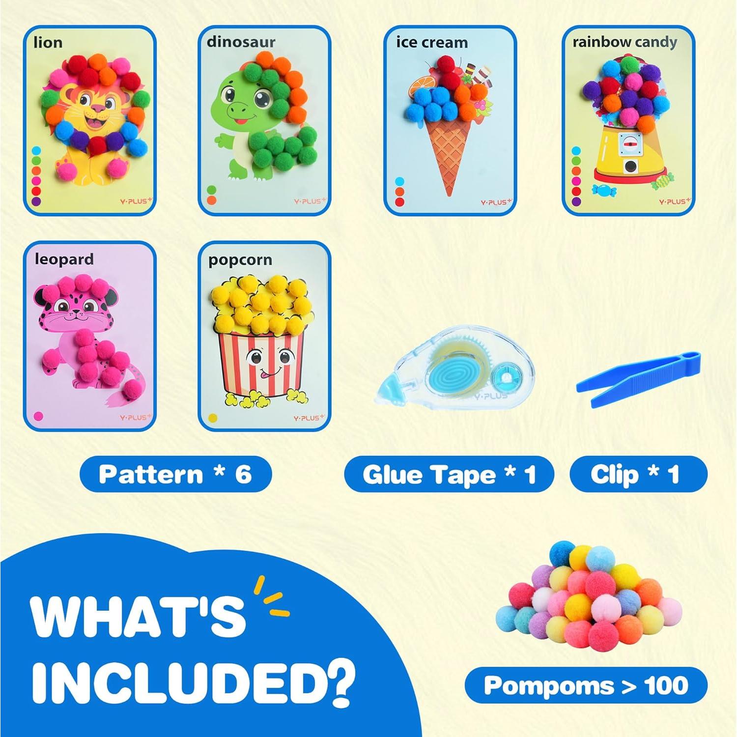 Kits de Manualidades YPLUS con Pompones - Arte para Niños 3+
