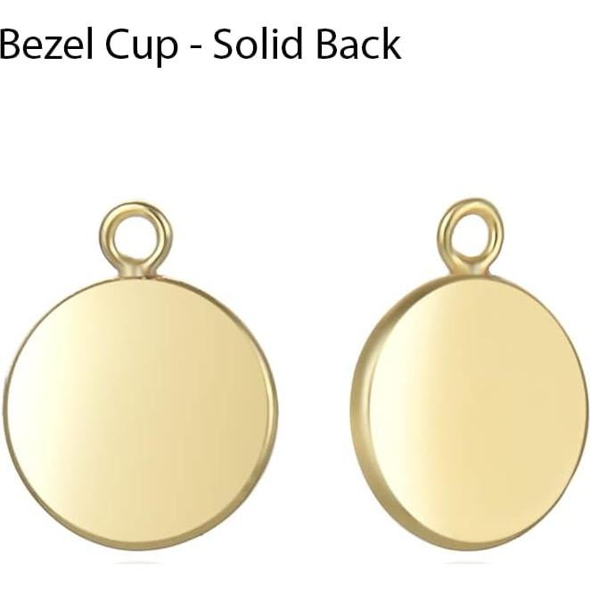 20pcs Adabele Tarnish Resistant Gold Bezel Cup Frame Tray Setting Jewelry Findings for 6mm Round Cabochon Photo Cameo Resin Pendant Jewelry Making BF49-6