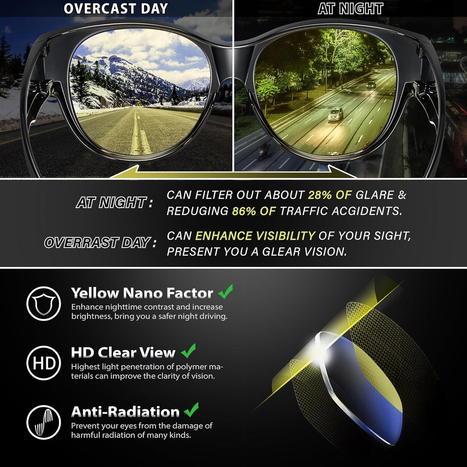 Gafas de Visión Nocturna URUMQI para Mujeres - Polarizadas Amarillas