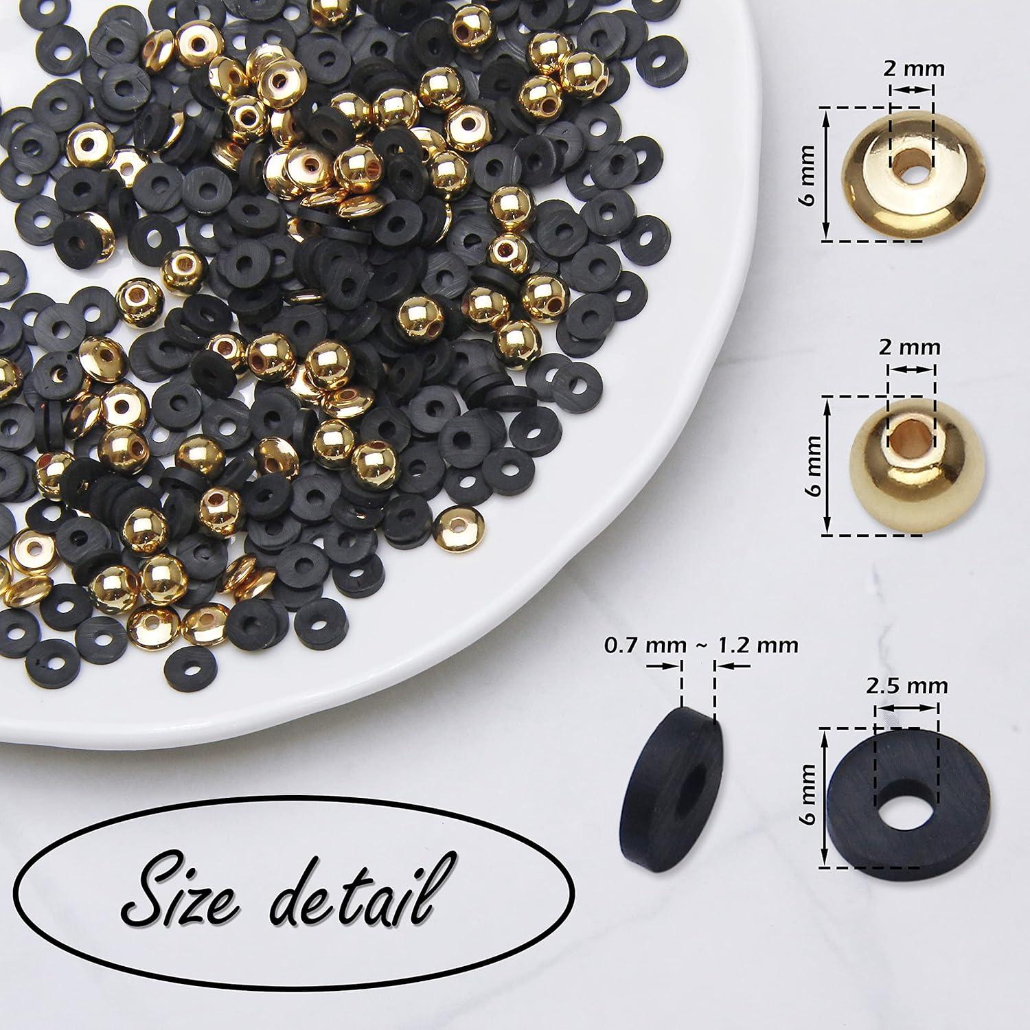 Kit de cuentas de arcilla plana Bocar 6mm 10 hebras 3300 pcs