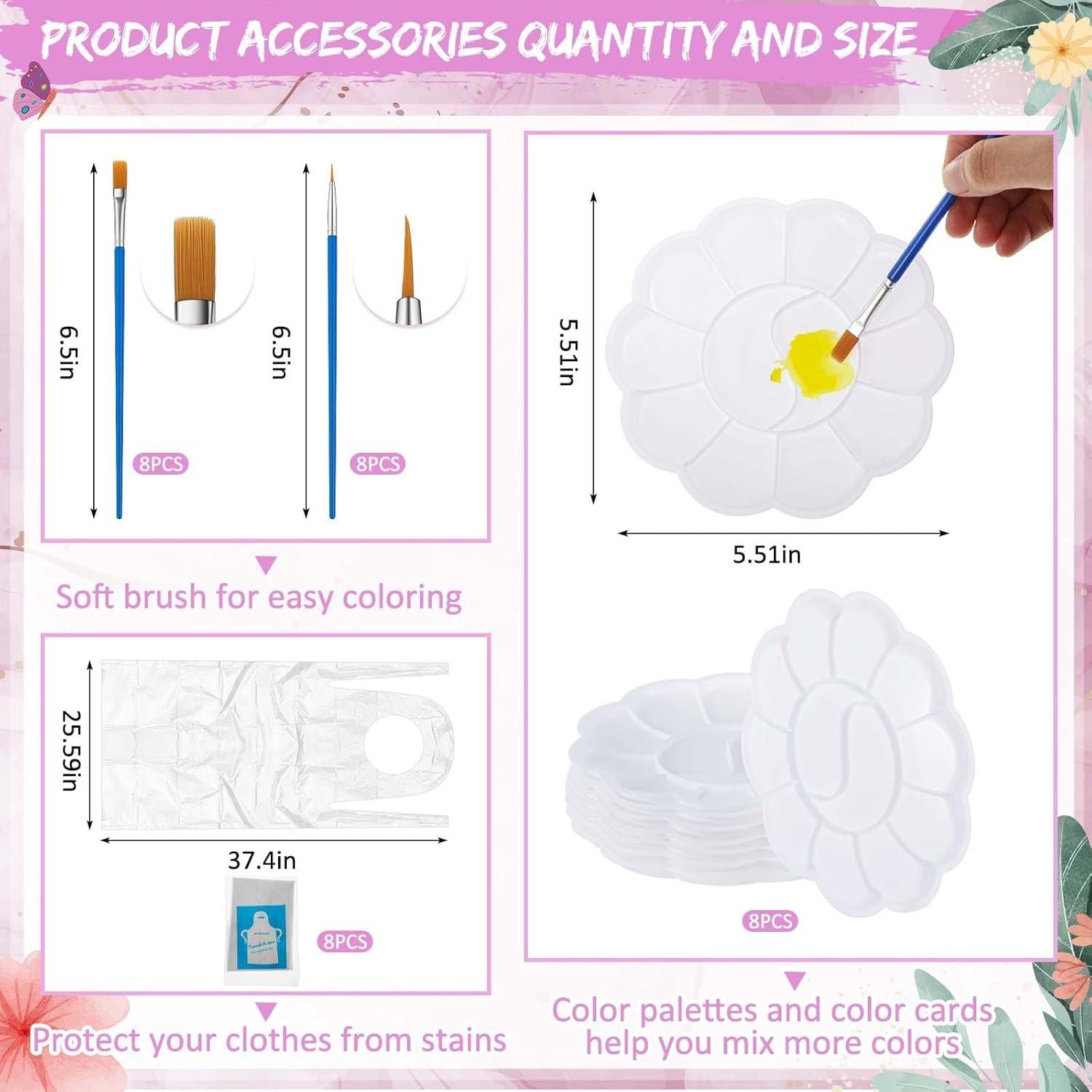 Kit de Pintura Tenceur 72 Piezas Lienzos Pre Dibujados 20x25cm