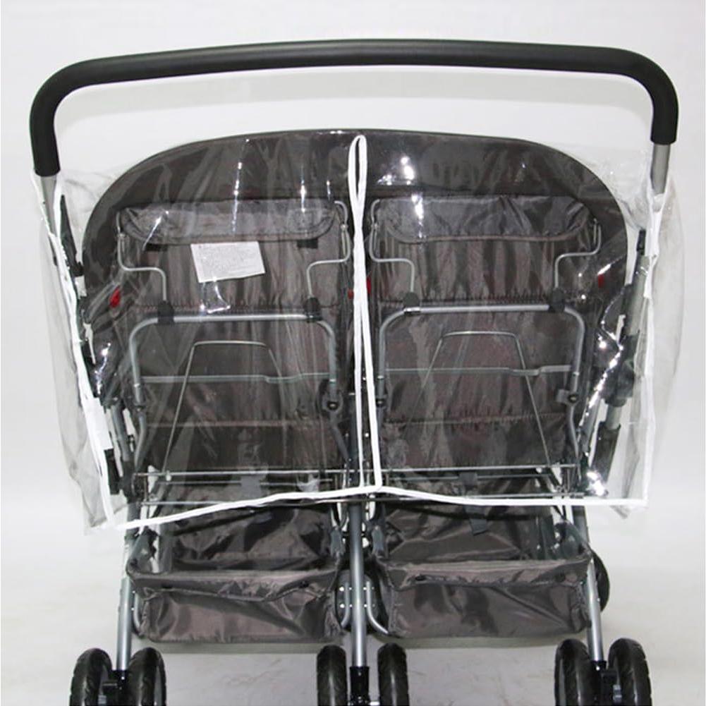 Cubierta de Lluvia para Cochecito Doble Universal con Ganchos