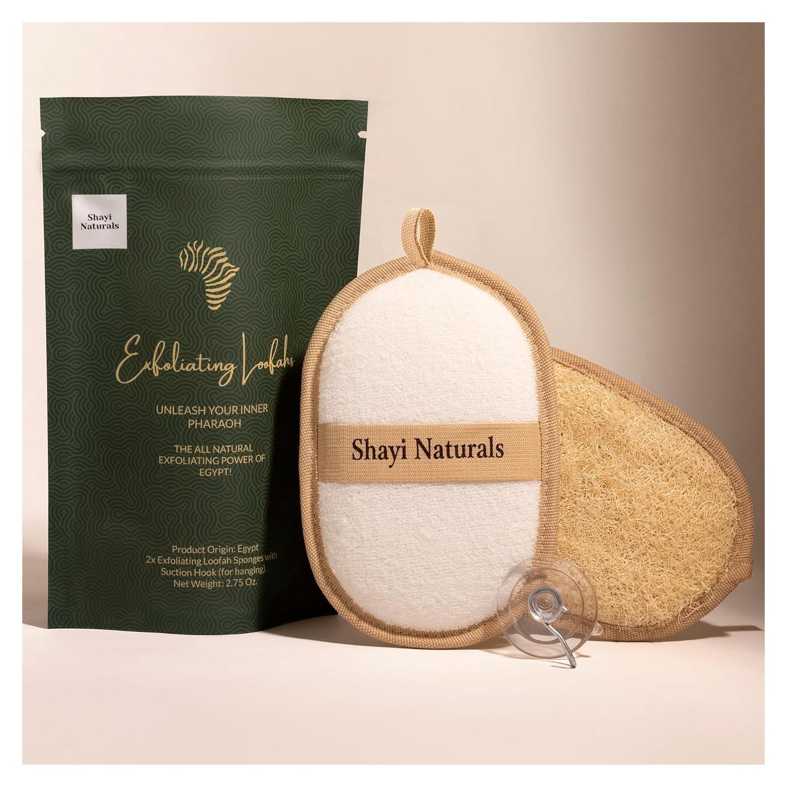 Esponja de Lufa Natural Shayi - Exfoliante Facial y Corporal (2 Pzas)