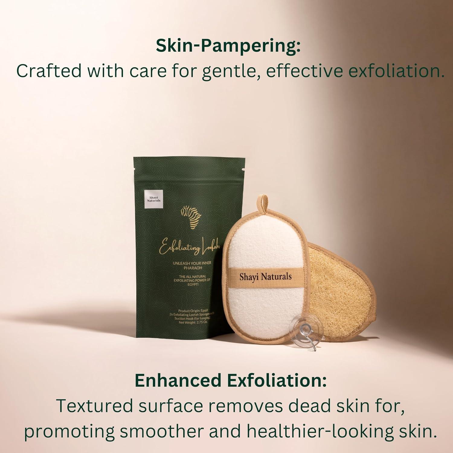 Esponja de Lufa Natural Shayi - Exfoliante Facial y Corporal (2 Pzas)