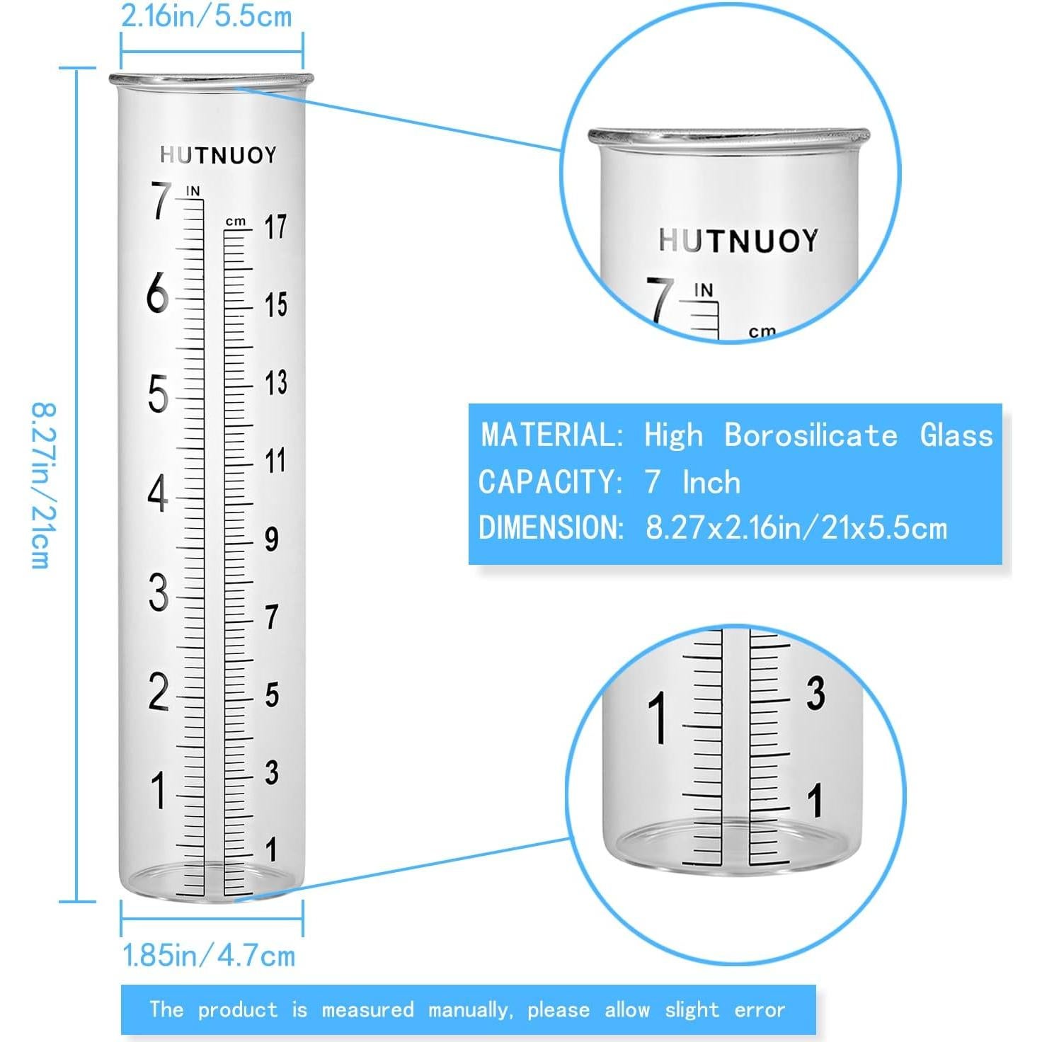 Soporte de Acero Inoxidable y Tubo de Reemplazo para Pluviómetro HUTNUOY